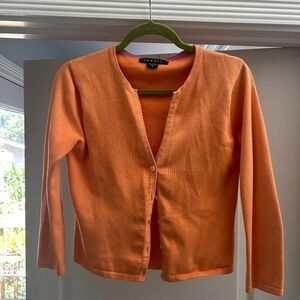 Theory orange cotton cardigan size medium (small)